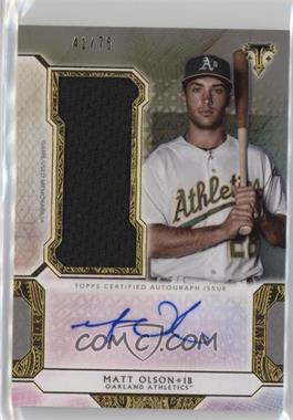 2018 Topps Triple Threads - Autograph Single Jumbo Relics - Silver #UAJR-ML - Matt Olson /75