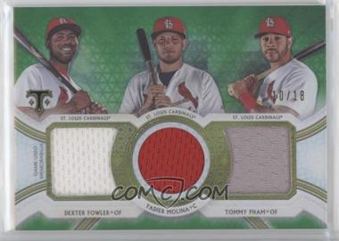 2018 Topps Triple Threads - Triple Threads Relic Combos - Emerald #RCC-DYT - Dexter Fowler, Yadier Molina, Tommy Pham /18