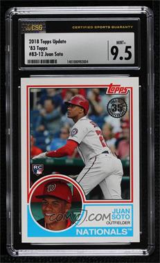 2018 Topps Update Series - 1983 Topps Design #83-12 - Juan Soto [CSG 9.5 Mint Plus]