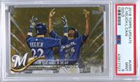 Throw Your Hands In The Air (Christian Yelich & Lorenzo Cain) [PSA 9 …