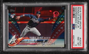 2018 Topps Update Series - [Base] - Independence Day #US252 - Rookie Debut - Ronald Acuna Jr. /76 [PSA 8 NM‑MT]