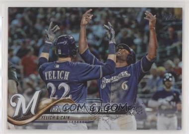 2018 Topps Update Series - [Base] - Rainbow Foil #US65 - Throw Your Hands In The Air (Christian Yelich & Lorenzo Cain)