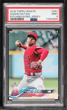 2018 Topps Update Series - [Base] #US1.1 - Shohei Ohtani (Pitching, Red Jersey) [PSA 9 MINT]