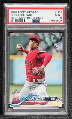 2018 Topps Update Series - [Base] #US1.1 - Shohei Ohtani (Pitching, Red Jersey) [PSA 9 MINT]