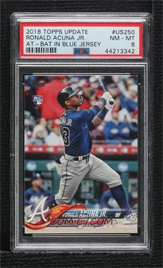 2018 Topps Update Series - [Base] #US250.1 - Ronald Acuna Jr. (Vertical, Blue Jersey) [PSA 8 NM‑MT]