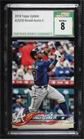 Ronald Acuna Jr. (Vertical, Blue Jersey) [CSG 8 NM/Mint]