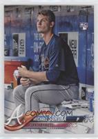 SP Variation - Mike Soroka (Blue Jersey, In Dugout) [EX to NM]