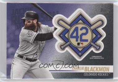 2018 Topps Update Series - Jackie Robinson Day Manufactured Patch #JRP-CB - Charlie Blackmon