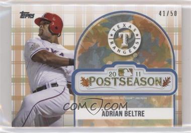 2018 Topps Update Series - MLB Postseason Logo Manufactured Patch - Blue #PSL-AB - Adrian Beltre /50