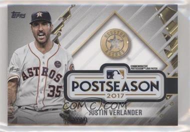 2018 Topps Update Series - MLB Postseason Logo Manufactured Patch #PSL-JV - Justin Verlander