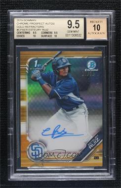 2019 Bowman - Chrome Prospect Autographs - Gold Refractor #CPA-ER - Esteury Ruiz /50 [BGS 9.5 GEM MINT]