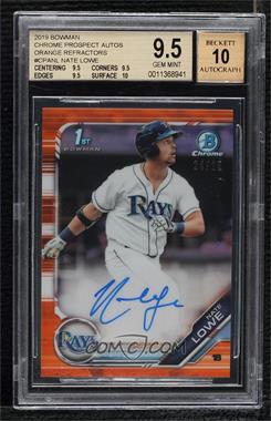 2019 Bowman - Chrome Prospect Autographs - Orange Refractor #CPA-NL - Nate Lowe /25 [BGS 9.5 GEM MINT]