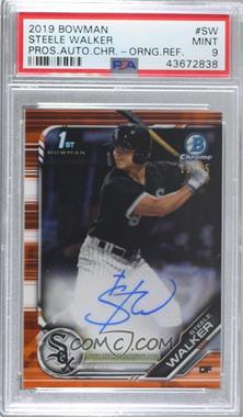 2019 Bowman - Chrome Prospect Autographs - Orange Refractor #CPA-SW - Steele Walker /25 [PSA 9 MINT]