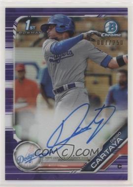 2019 Bowman - Chrome Prospect Autographs - Purple Refractor #CPA-DCA - Diego Cartaya /250 [Noted]