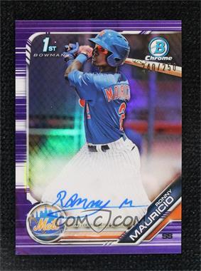 2019 Bowman - Chrome Prospect Autographs - Purple Refractor #CPA-RM - Ronny Mauricio /250