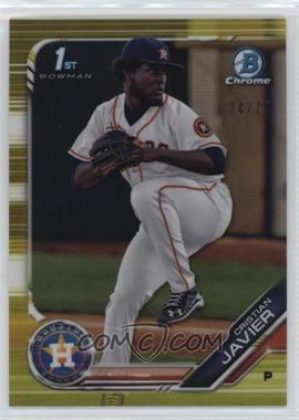 2019 Bowman - Chrome Prospects - Yellow Refractor #BCP-32 - Cristian Javier /75 [EX to NM]