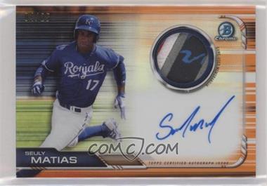 2019 Bowman Chrome - Chrome Autograph Relics - Orange Refractor #BCAR-SM - Seuly Matias /25