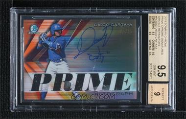 2019 Bowman Chrome - Prime Chrome Signatures - Orange Refractor #PCS-DC - Diego Cartaya /25 [BGS 9.5 GEM MINT]