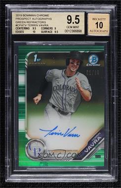 2019 Bowman Chrome - Prospects Autographs - Green Refractor #CPA-TV - Terrin Vavra /99 [BGS 9.5 GEM MINT]