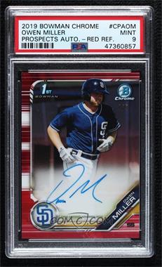 2019 Bowman Chrome - Prospects Autographs - Red Refractor #CPA-OM.2 - Owen Miller /5 [PSA 9 MINT]