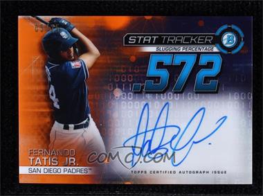 2019 Bowman Chrome - Stat Tracker Autographs - Orange Refractor #STA-FTJ - Fernando Tatis Jr. /25