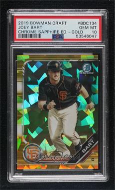 2019 Bowman Chrome Draft Sapphire Edition - [Base] - Gold #BDC-134 - Joey Bart /15 [PSA 10 GEM MT]