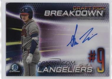 2019 Bowman Draft - Chrome Bowman Scouts Draft Pick Breakdown - Autographs #BSBA-SL - Shea Langeliers /99