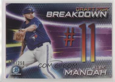 2019 Bowman Draft - Chrome Bowman Scouts Draft Pick Breakdown - Refractor #BSB-AM - Alek Manoah /250