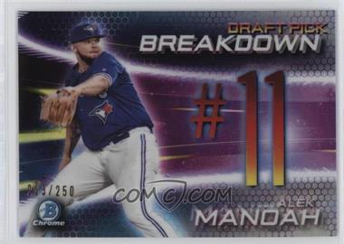 2019 Bowman Draft - Chrome Bowman Scouts Draft Pick Breakdown - Refractor #BSB-AM - Alek Manoah /250