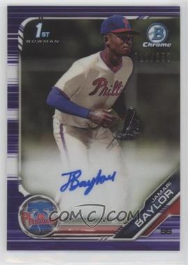 2019 Bowman Draft - Chrome Draft Pick Autographs - Purple Refractor #CDA-JB - Jamari Baylor /250