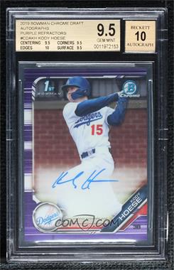 2019 Bowman Draft - Chrome Draft Pick Autographs - Purple Refractor #CDA-KH - Kody Hoese /250 [BGS 9.5 GEM MINT]