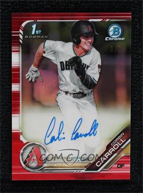 2019 Bowman Draft - Chrome Draft Pick Autographs - Red Refractor #CDA-CC - Corbin Carroll /5