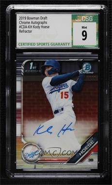 2019 Bowman Draft - Chrome Draft Pick Autographs - Refractor #CDA-KH - Kody Hoese /499 [CSG 9 Mint]