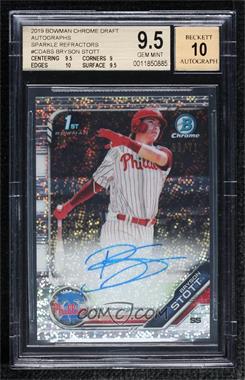 2019 Bowman Draft - Chrome Draft Pick Autographs - Sparkles Refractor #CDA-BS - Bryson Stott /71 [BGS 9.5 GEM MINT]