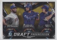 Carlos Cortes, Brett Baty, David Peterson #/50