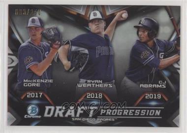 2019 Bowman Draft - Chrome Draft Progression - Refractor #DPR-SDP - CJ Abrams, MacKenzie Gore, Ryan Weathers /250