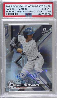 2019 Bowman Platinum - Wal-Mart Top Prospects - Icy Foil Autographs #TOP-38 - Pablo Olivares /50 [PSA 10 GEM MT]