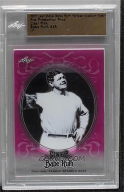 2019 Leaf Babe Ruth Collection - Game-Used Bat - Pre-Production Proof Pink Clear #SB-45 - Babe Ruth /1 [Uncirculated]