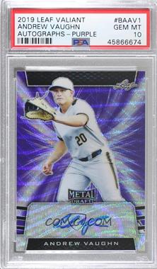 2019 Leaf Metal Draft - [Base] - Purple Wave #BA-AV1 - Andrew Vaughn /15 [PSA 10 GEM MT]