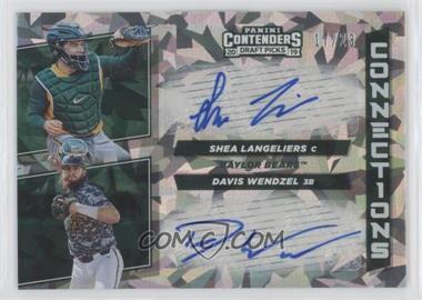 2019 Panini Contenders Draft Picks - Connections Autographs - Cracked Ice Ticket #2 - Shea Langeliers, Davis Wendzel /23