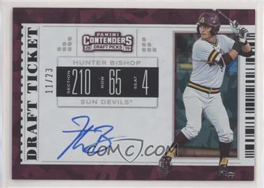 2019 Panini Contenders Draft Picks - RPS Draft Ticket Autographs - Cracked Ice Ticket #9.2 - Variation - Hunter Bishop (Batting, White Jersey) /23