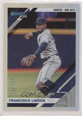 2019 Panini Donruss - [Base] - Career Stat Line #68.1 - Francisco Lindor (Grey Jersey) /500