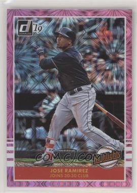 2019 Panini Donruss - Highlights - Pink Firework #H10 - Jose Ramirez