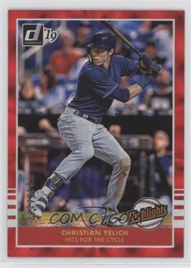 2019 Panini Donruss - Highlights - Red #H7 - Christian Yelich /149