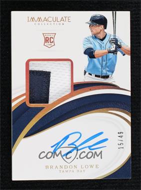 2019 Panini Immaculate Collection - [Base] - Gold #49 - Rookie Patch Auto - Brandon Lowe /49