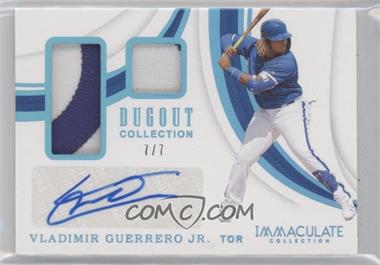 2019 Panini Immaculate Collection - Dugout Collection - Prime #DC-JR - Vladimir Guerrero Jr. /7