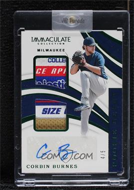 2019 Panini Immaculate Collection - Rookie Debut Signatures - Laundry Tag #RD-CB - Corbin Burnes /5 [Uncirculated]