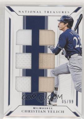 2019 Panini National Treasures - Game Gear Material Sixes #GGMS-CY - Christian Yelich /99