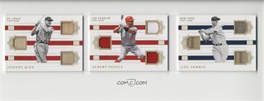 2019 Panini National Treasures - Triple Legend Trios Booklets #TLB-MPG - Albert Pujols, Johnny Mize, Lou Gehrig /25