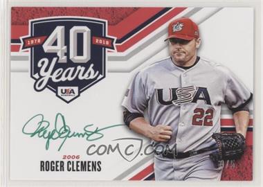 2019 Panini USA Baseball Stars & Stripes - Alumni 40th Anniversary Signatures - Green Ink #RC - Roger Clemens /5